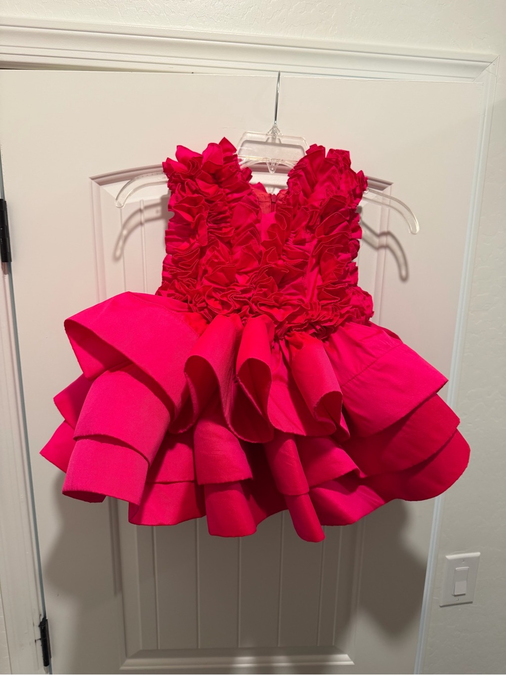 Lil' Angels Hot Pink Ruffle Pageant Cupcake Dress Toddler Girl Size 2-3T
